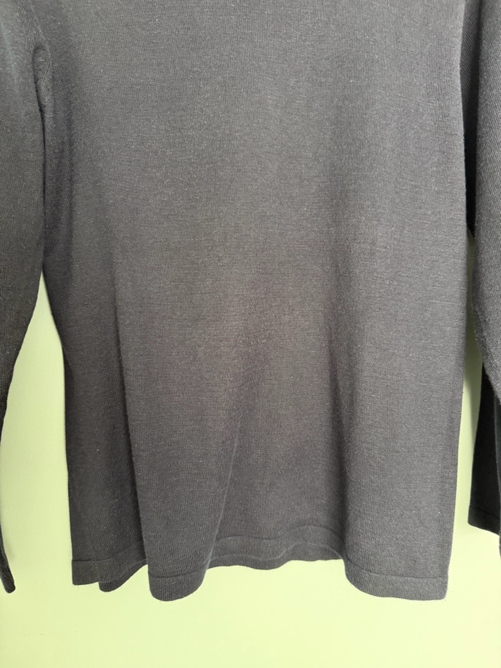 Amanda Smith Silk Cotton Blend Navy Blue Classic Lightweight Crew Neck Sweater - Picture 4 of 12
